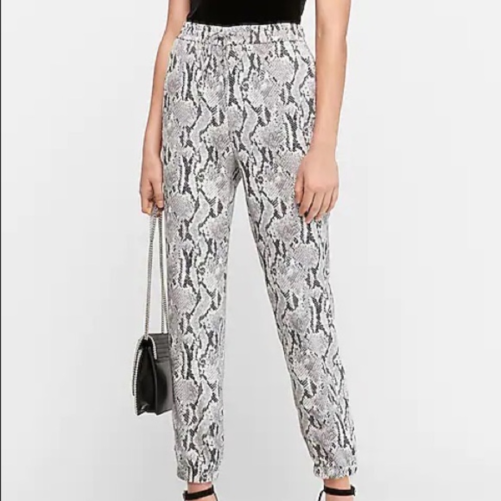 Express high waisted snakeskin jogger pant